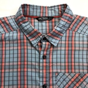Arc'teryx Blue and Red Plaid Casual Button Down Shirt